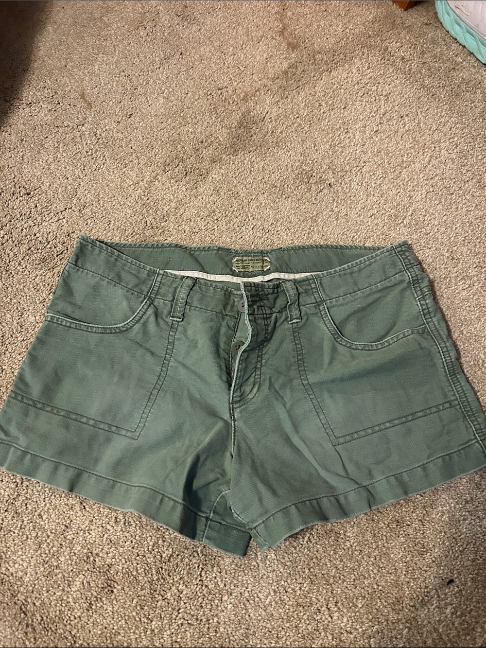 American Eagle Women's Olive Green Utility Shorts